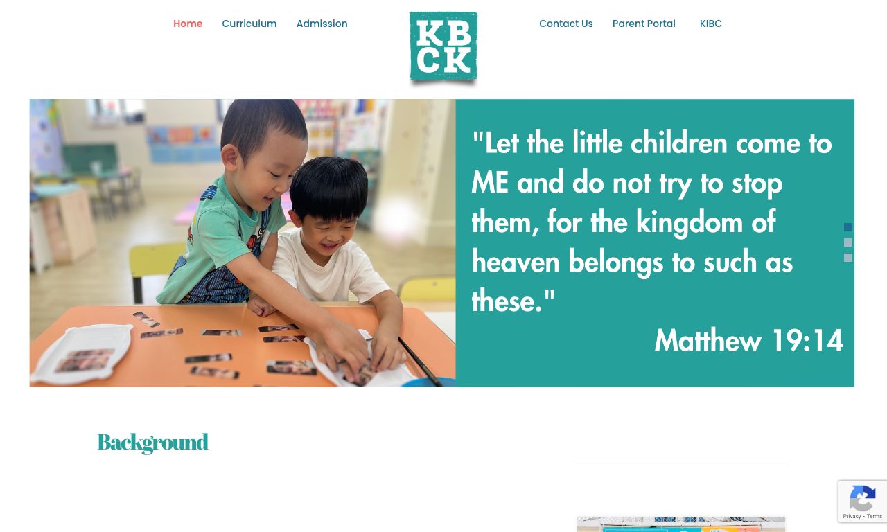 Screenshot of the Home Page of KOWLOON BAPTIST CHURCH KINDERGARTEN